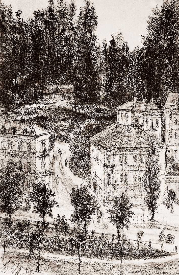  Adolpyh Von Menzel —— 树林和楼房